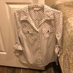 Long sleeve polka dot shirt